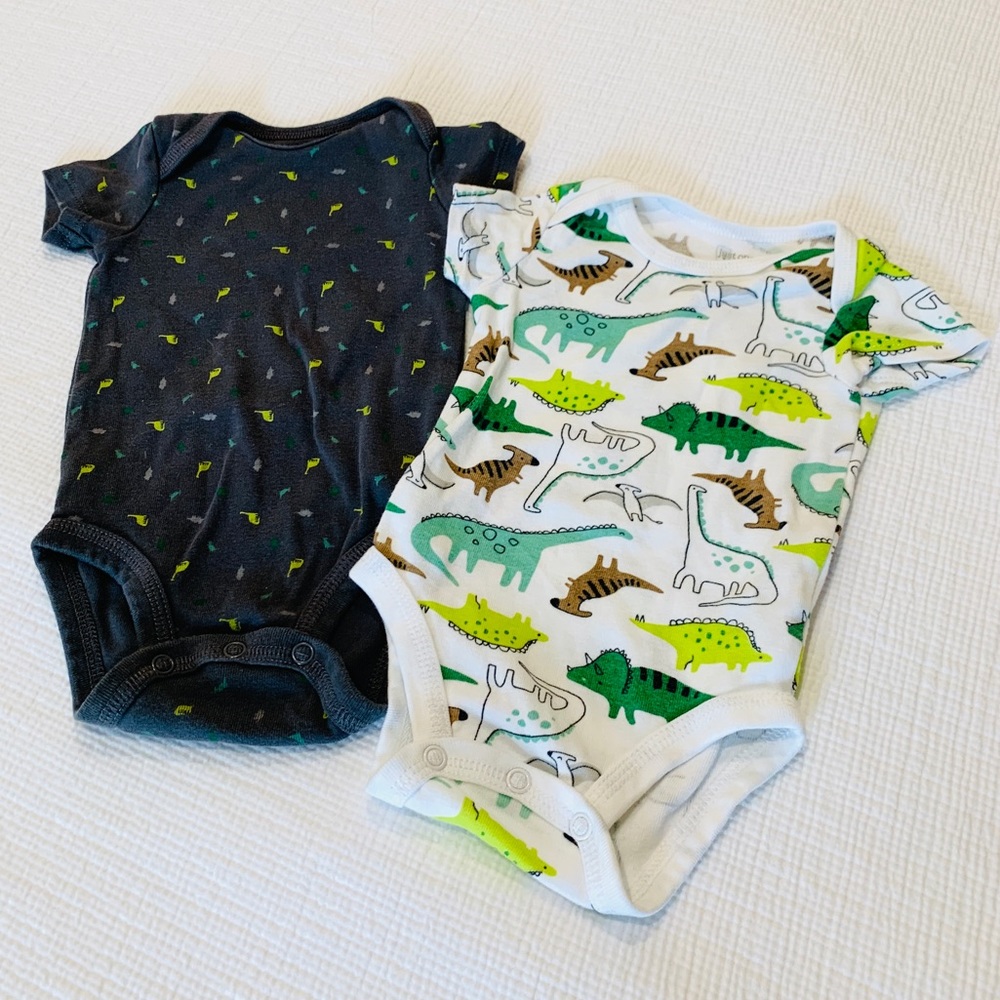 2 Baby Boy Onesies, Dinosaur, Just One You by Carter’s, 3 Months